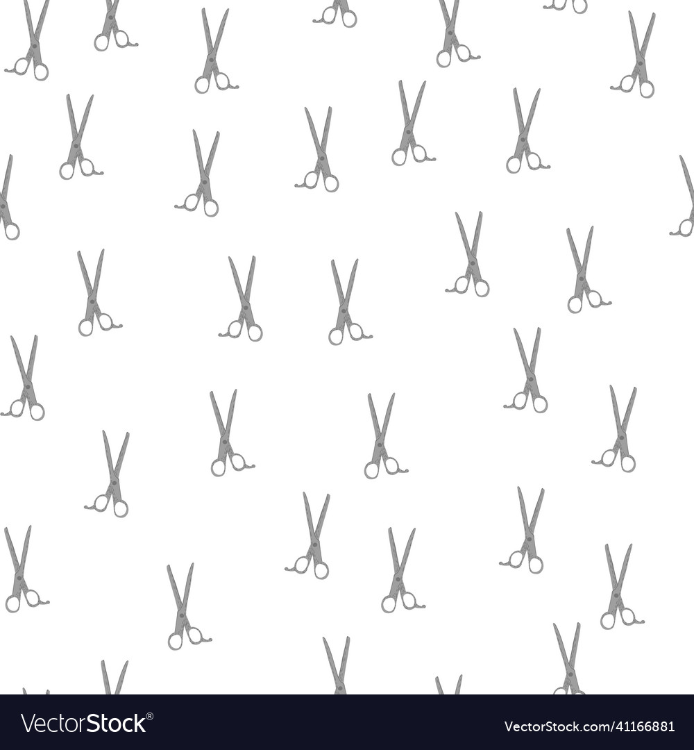 Scissors seamless pattern retro salon background vector image Scissors seamless pattern retro salon background