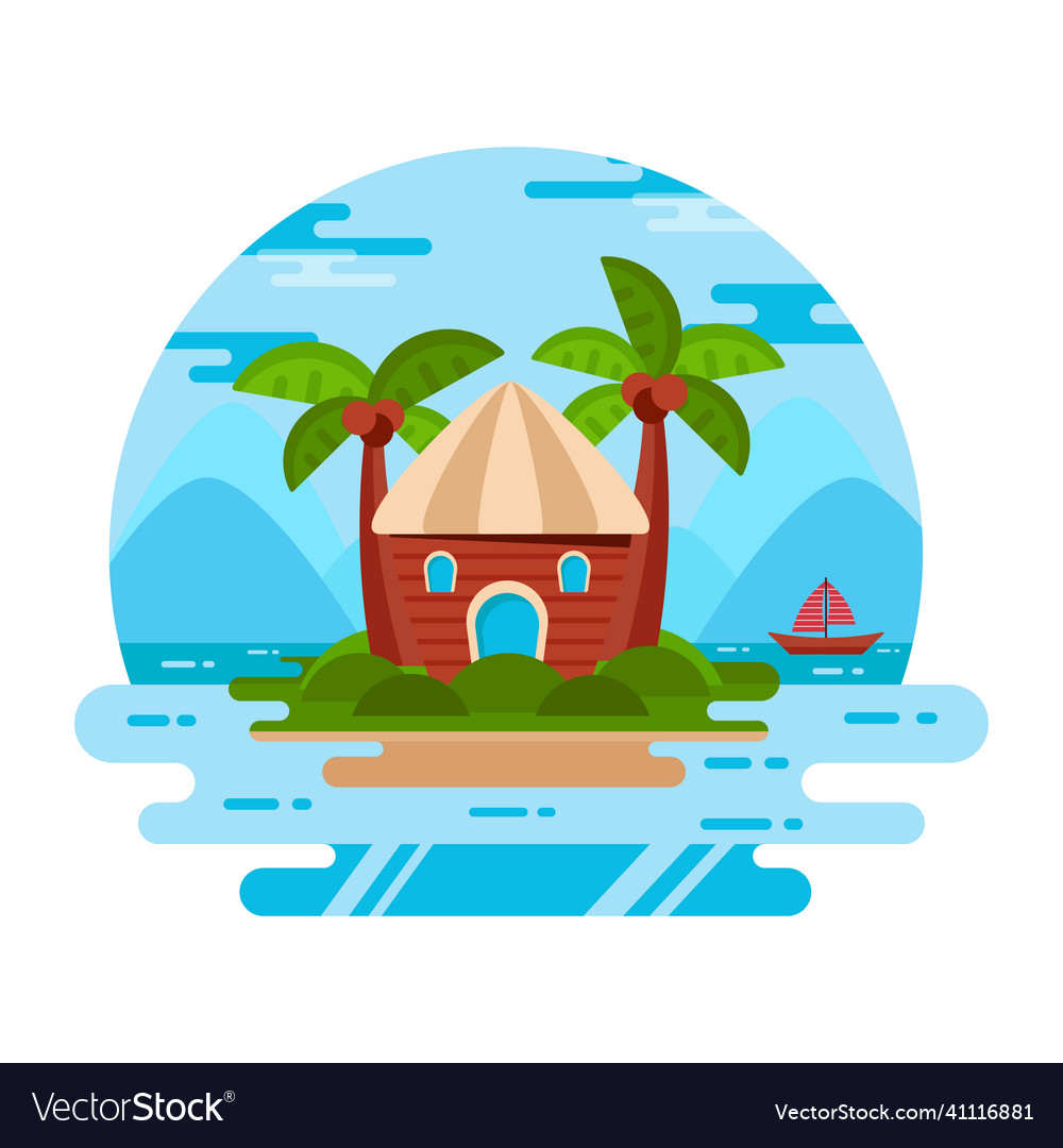Seaside house Royalty Free Vector Image - VectorStock