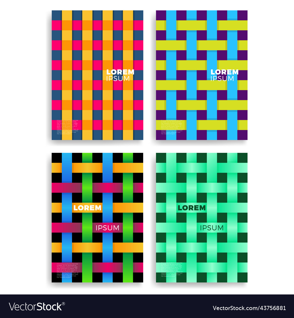 Set of abstract cards with layers overlap