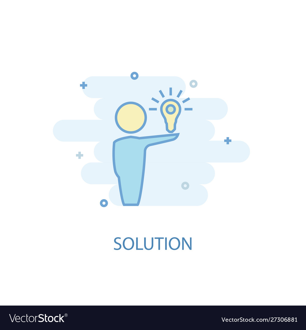 Solution line concept simple icon colored