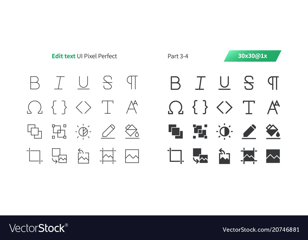 Text Edit UI Icons - Pixel Perfect