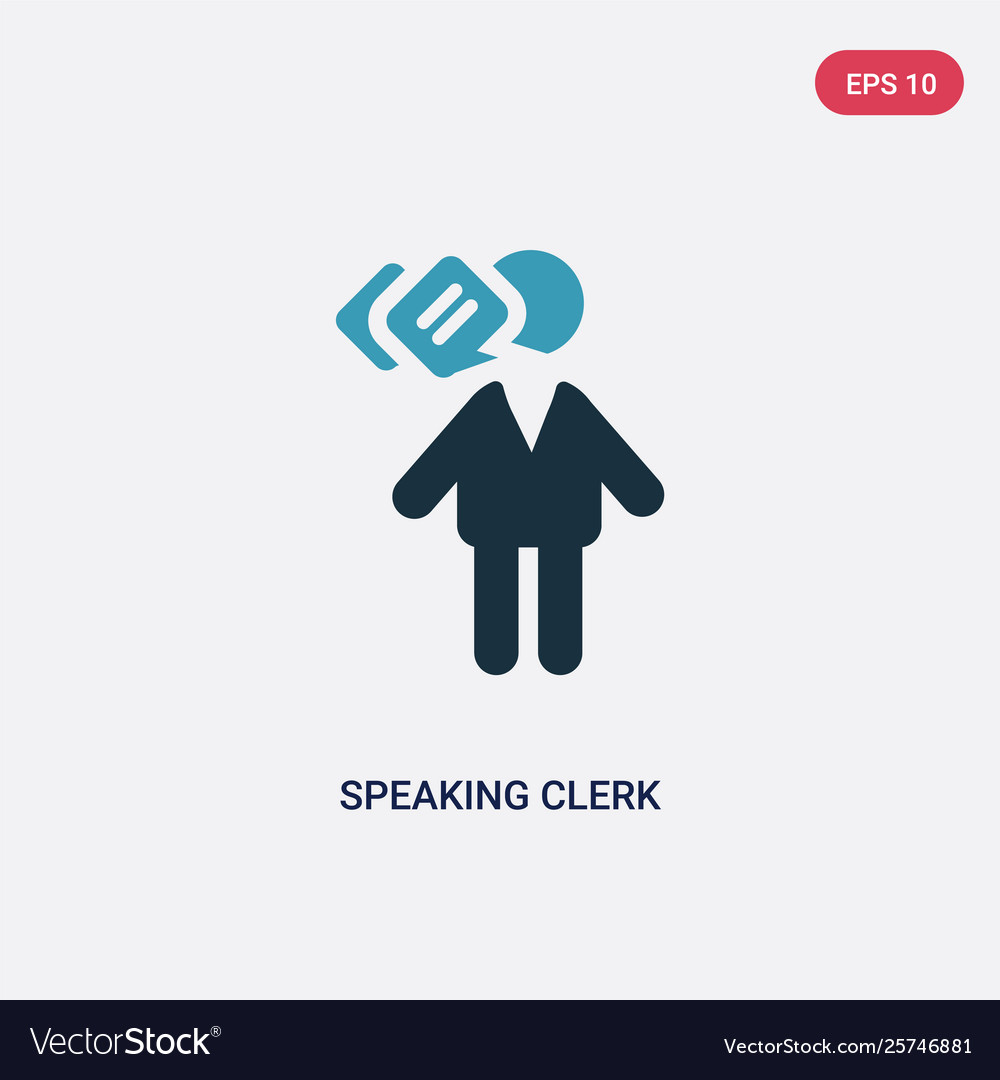 Two color speaking clerk icon from people concept