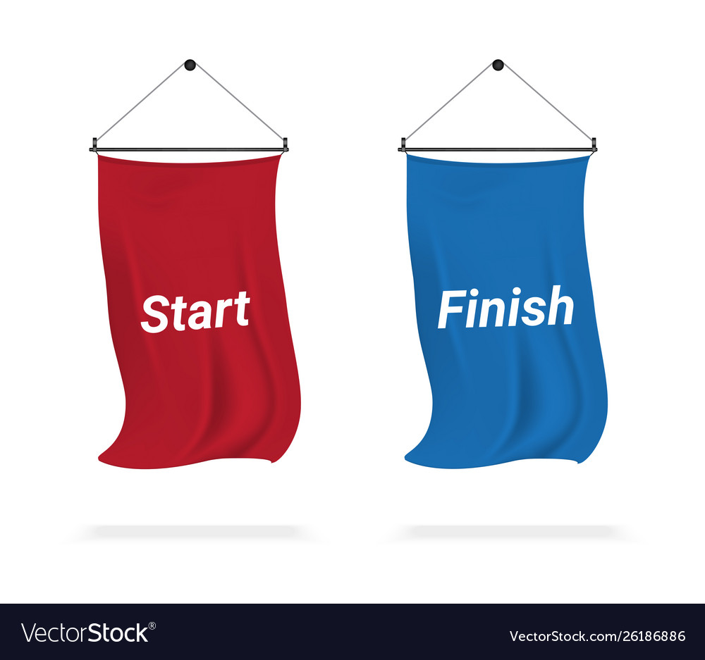 3d mock up realistic flag display start vector image 3d mock up realistic flag display start