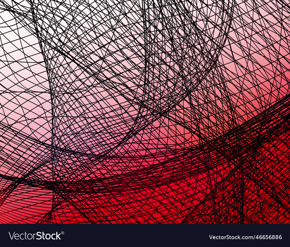 Abstract small wavy chaotic pattern on red design