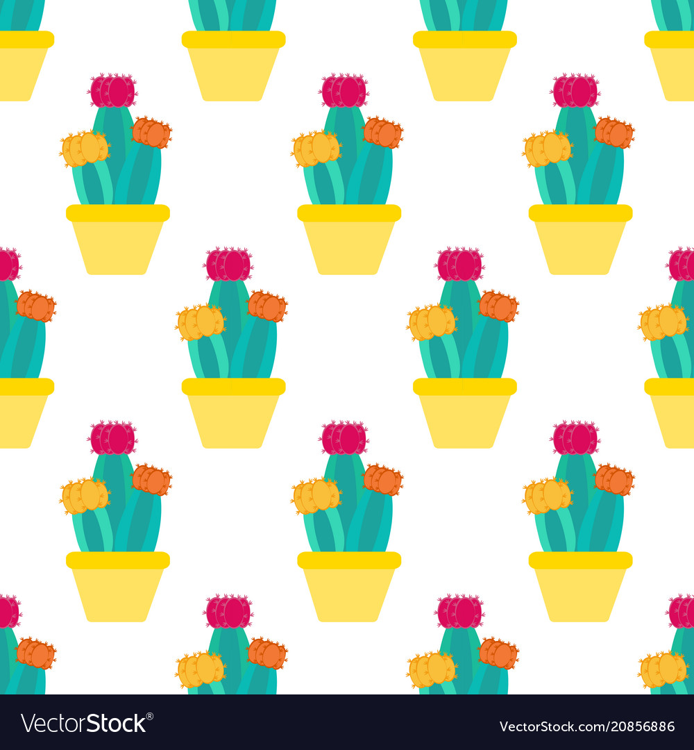 Cactus seamless pattern