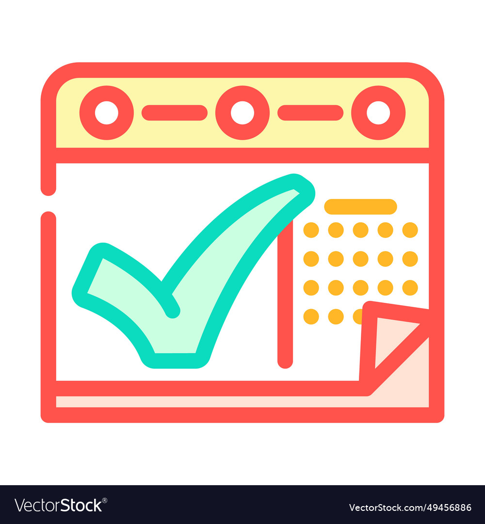 Calendar check mark color icon Royalty Free Vector Image