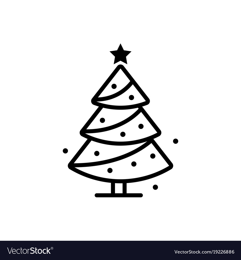 Download Christmas tree line icon sign Royalty Free Vector Image