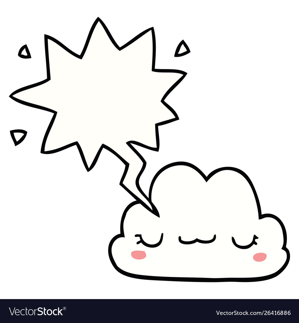 Cute cartoon cloud and speech bubble