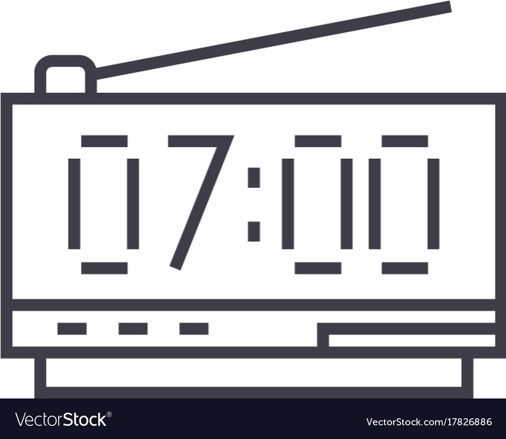 Digital clock line icon sign