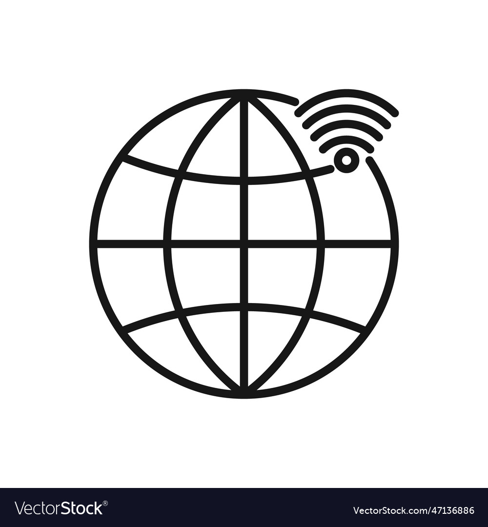 Editable icon of internet connection isolated vector image Editable icon of internet connection isolated
