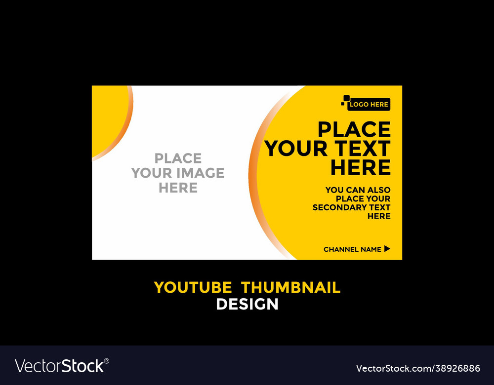 Editable youtube thumbnail design in yellow color