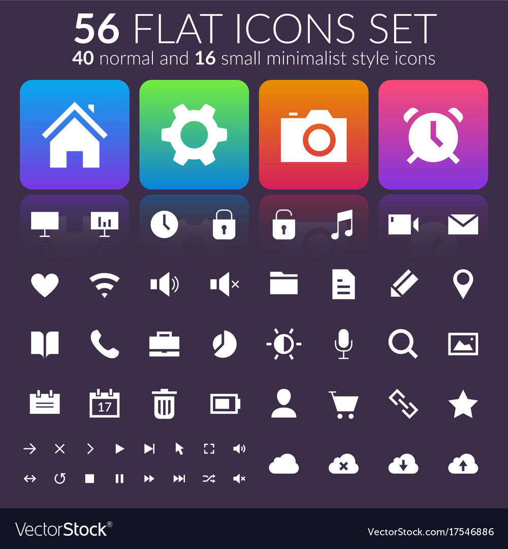 Flat user interface icons set