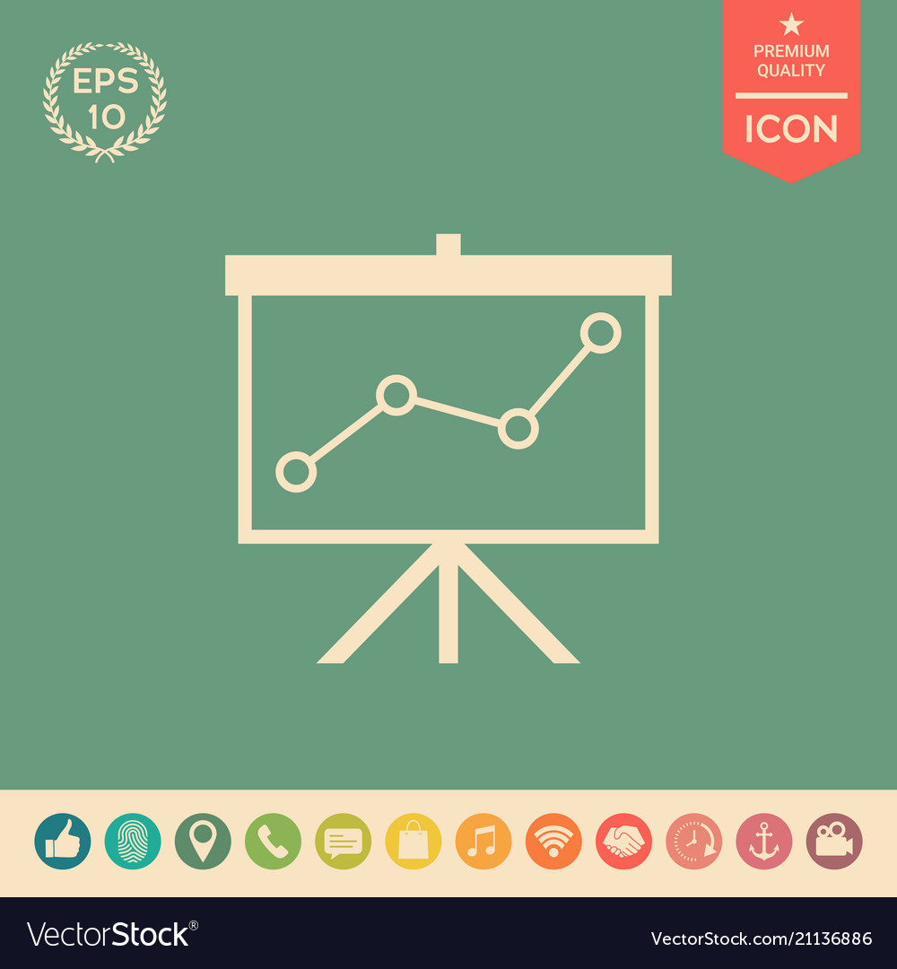 Flip-chart projection screen with a graph