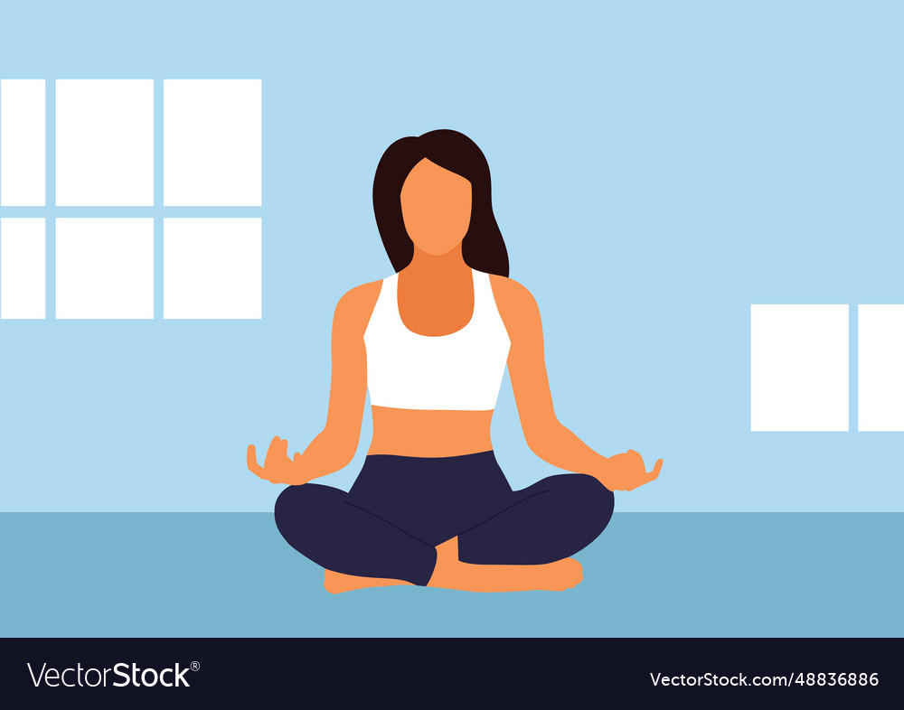 Image of woman in lotus position Royalty Free Vector Image