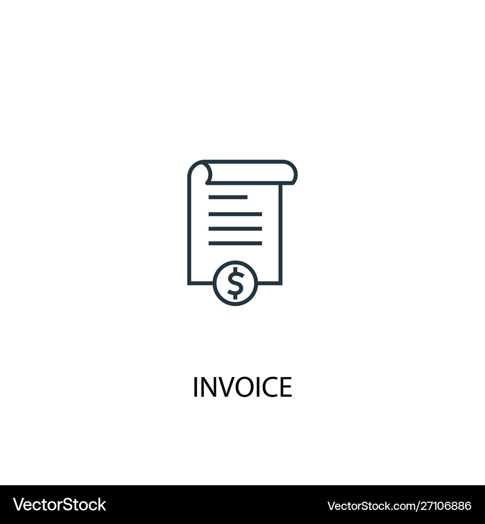 Invoice Line Icon - Simple Payment Symbol Vector Image