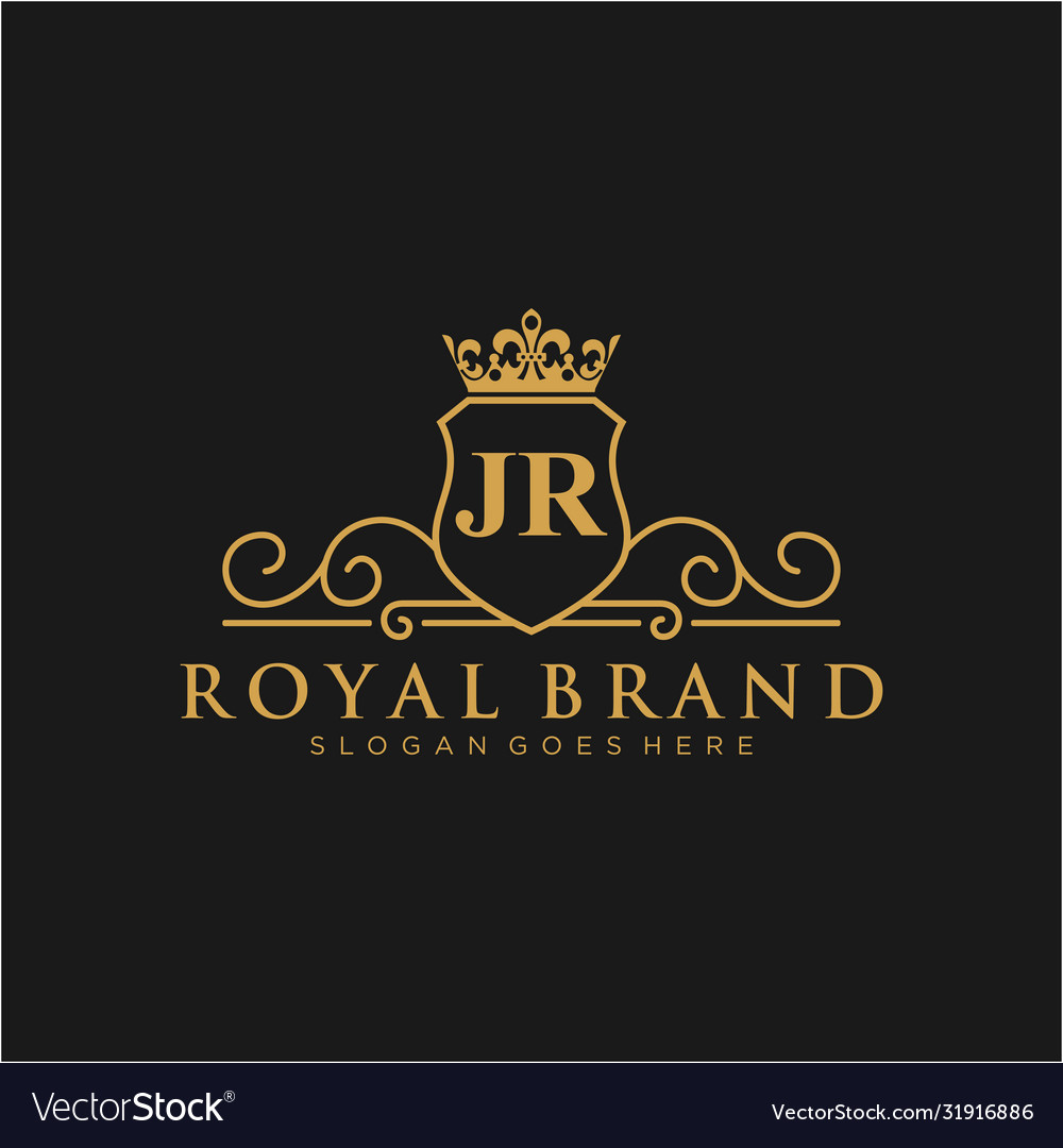 Jr letter initial luxurious brand logo template Vector Image