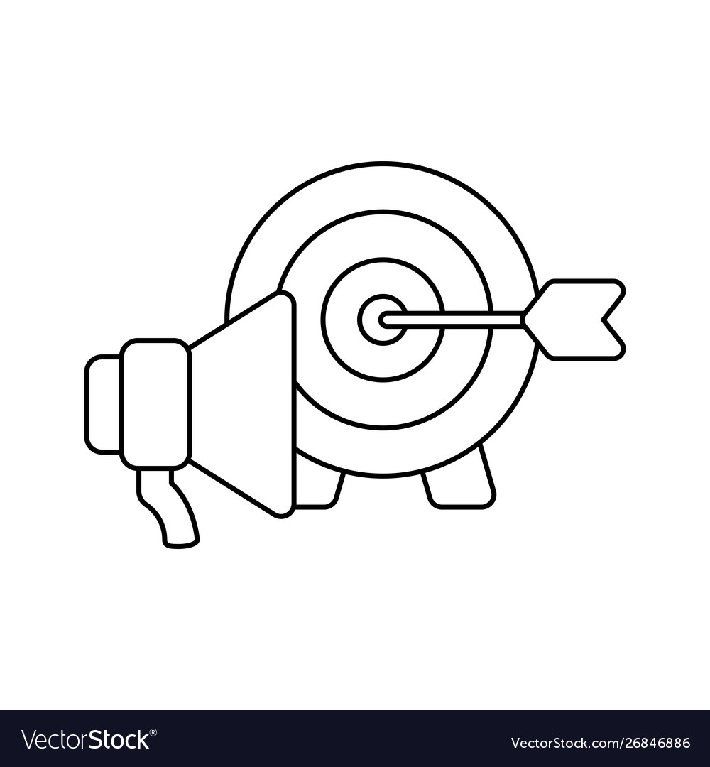 Megaphone sound with target isolated icon