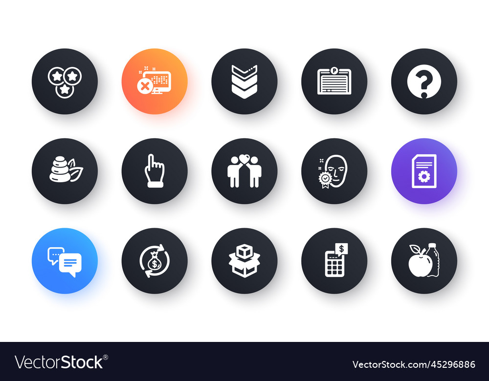 Minimal set of dots message file settings vector image Minimal set of dots message file settings