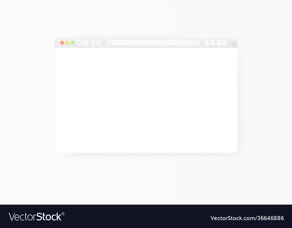 Modern web browser window design isolated on white vector image Modern web browser window design isolated on white
