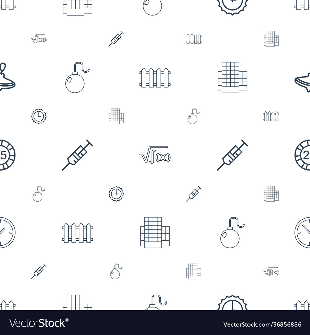 Object icons pattern seamless white background