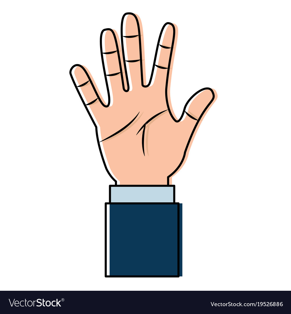 Opened hand palm counting fingers number five