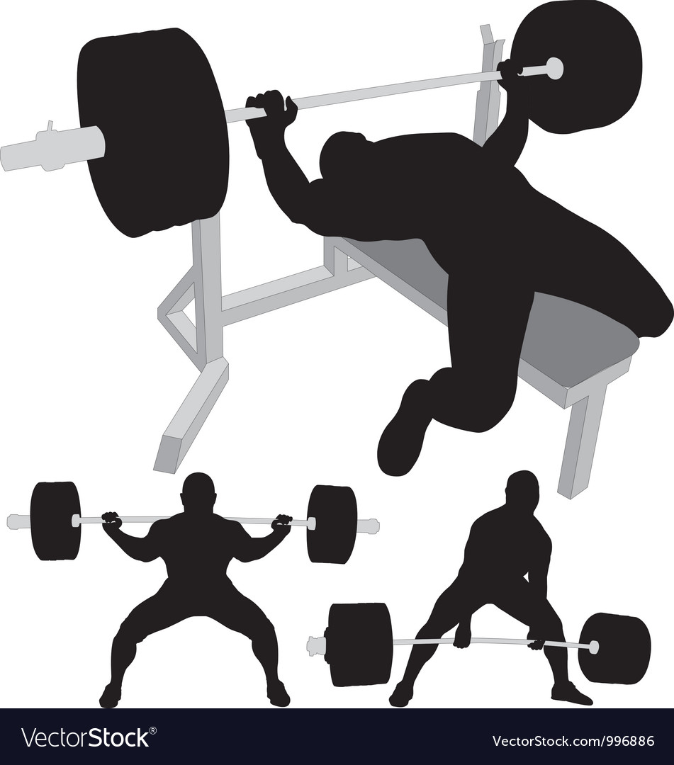 Powerlifting Bench Press Squat Deadlift Royalty Free Vector