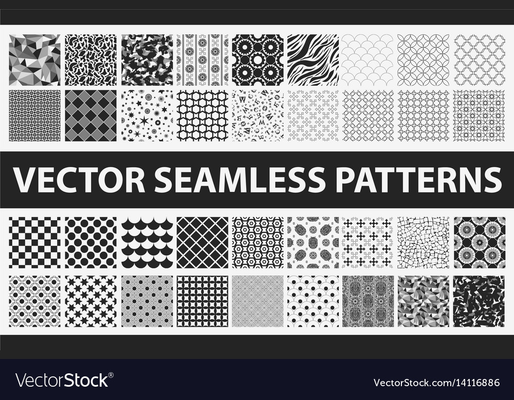 Retro styled seamless pattern pack abstract