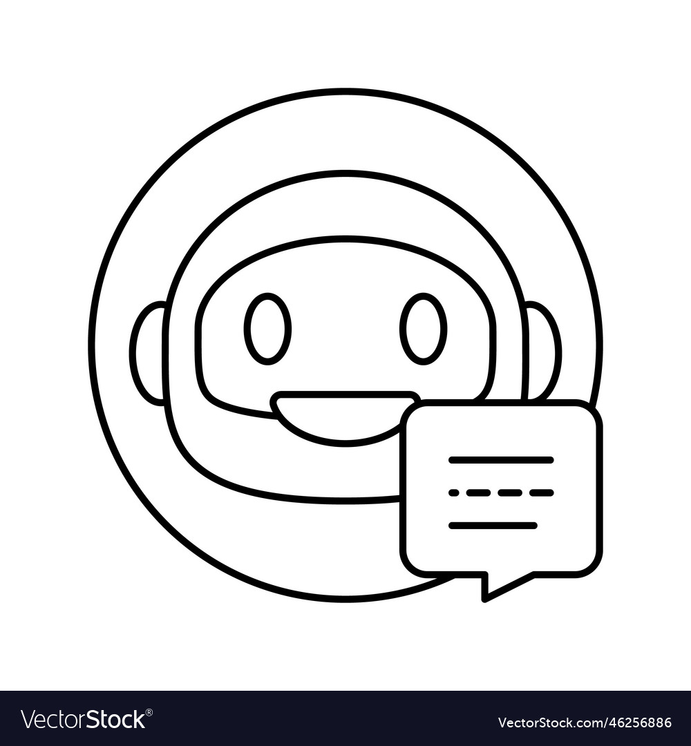 Robot Chatbot Line Icon