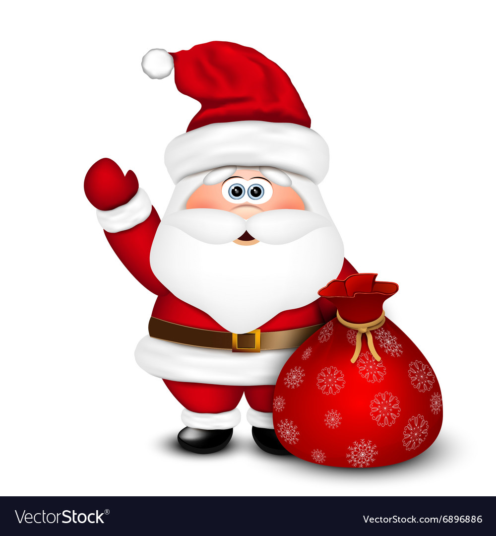 Santa claus with bag Royalty Free Vector Image