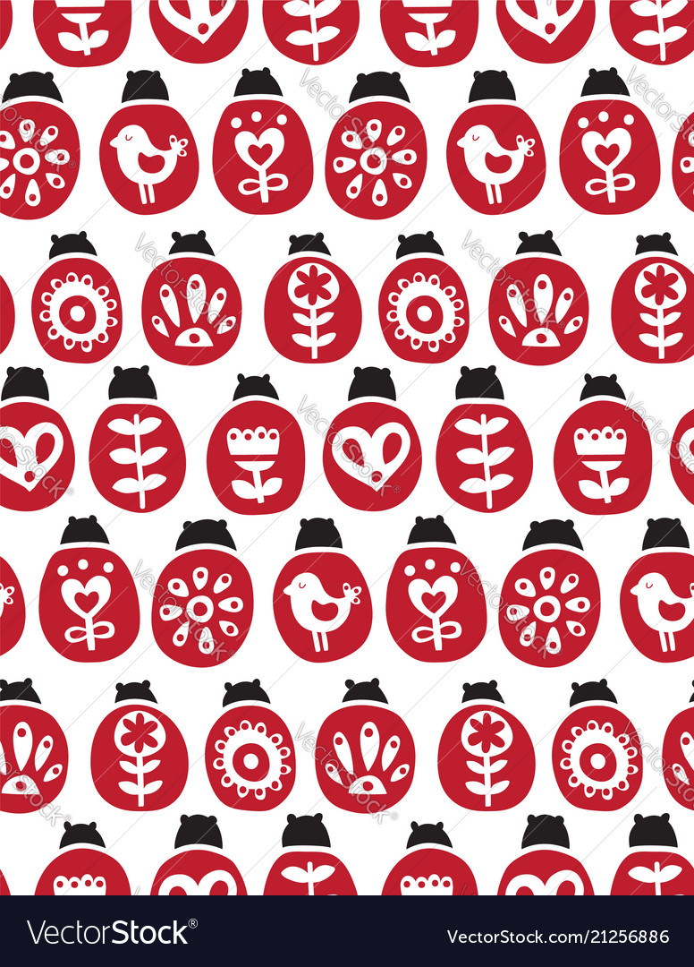 Scandinavian Ladybug Pattern