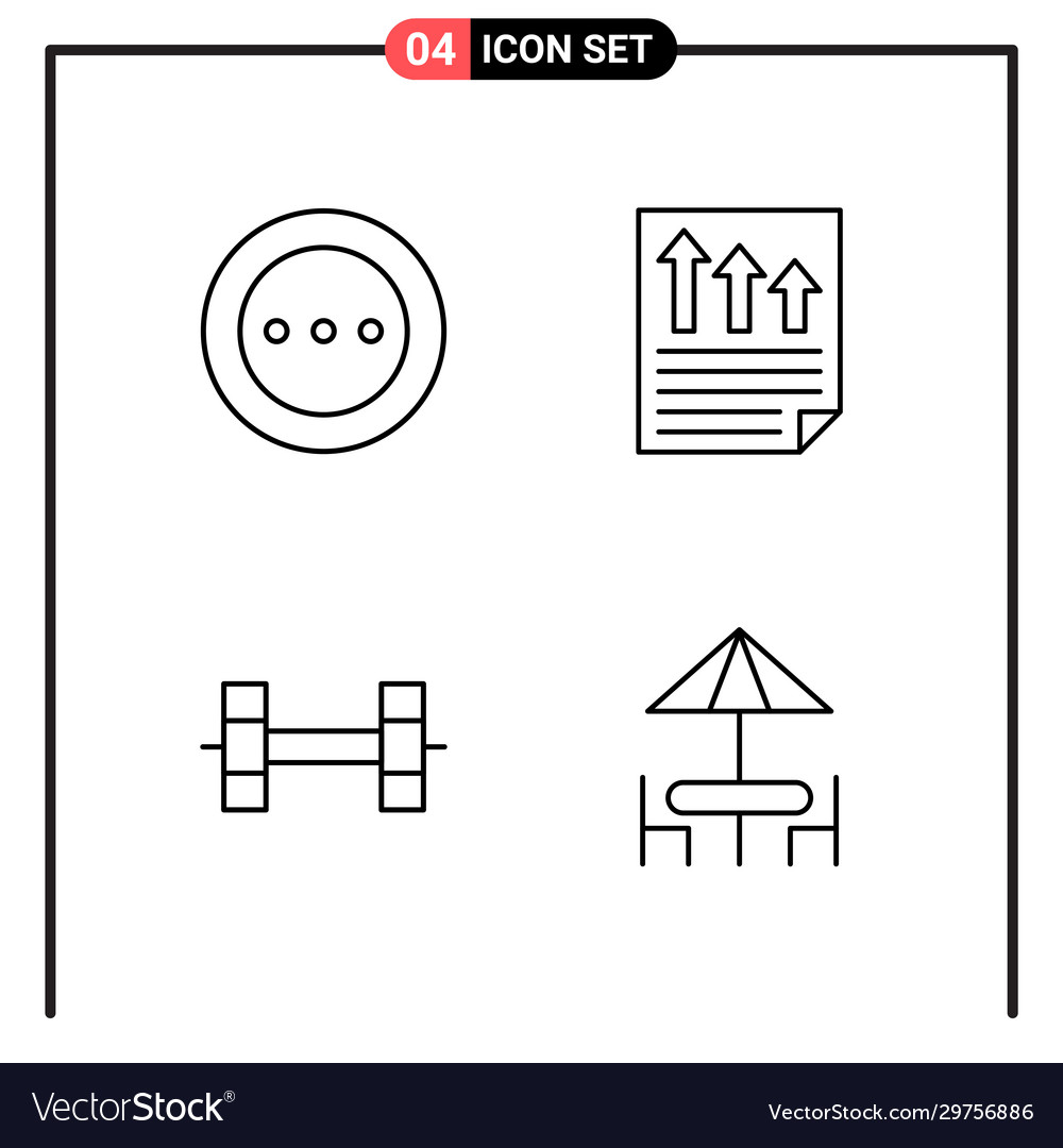 Set 4 line style icons for web and mobile vector image Set 4 line style icons for web and mobile