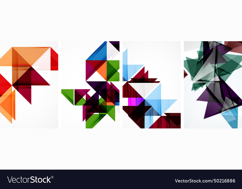 Set Of Colorful Triangle Poster Cover Template Vector Image 3247