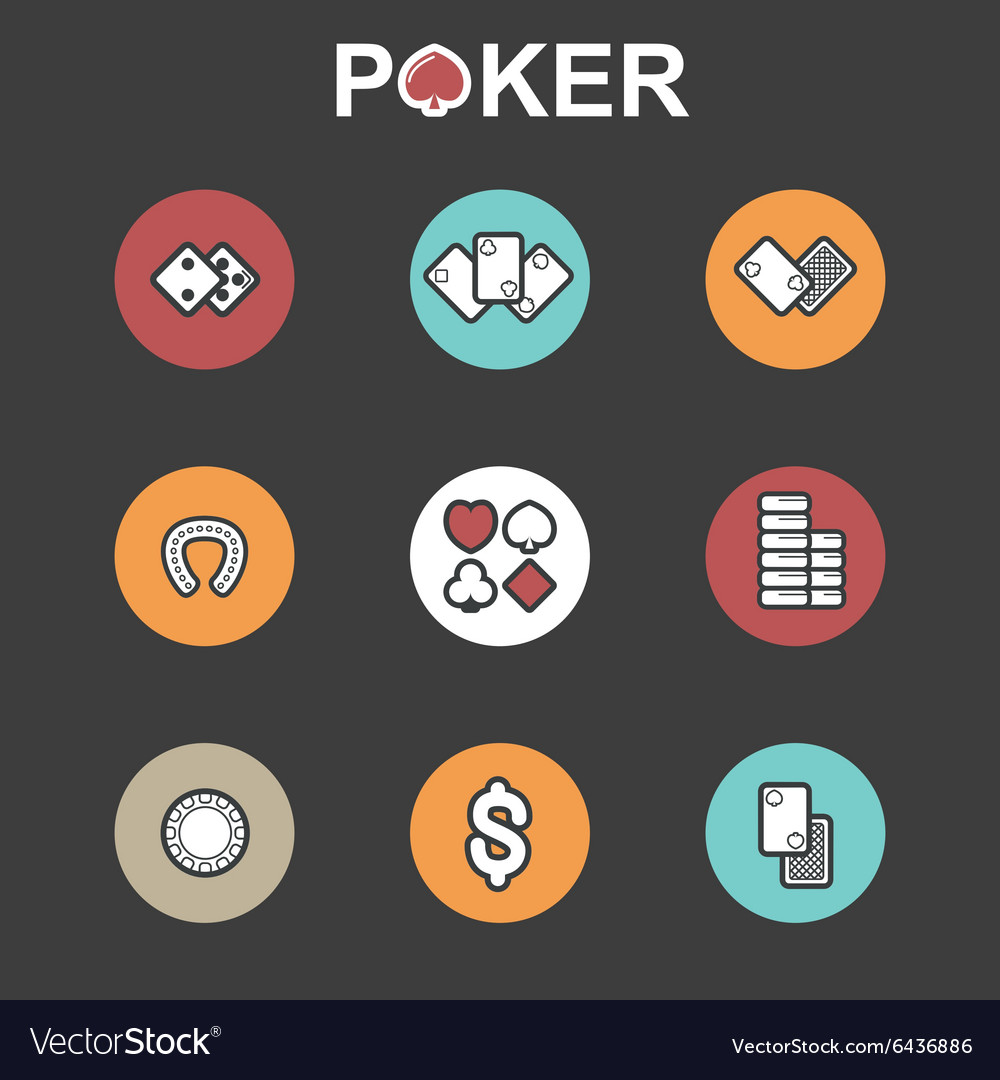 Set of flat casino icons