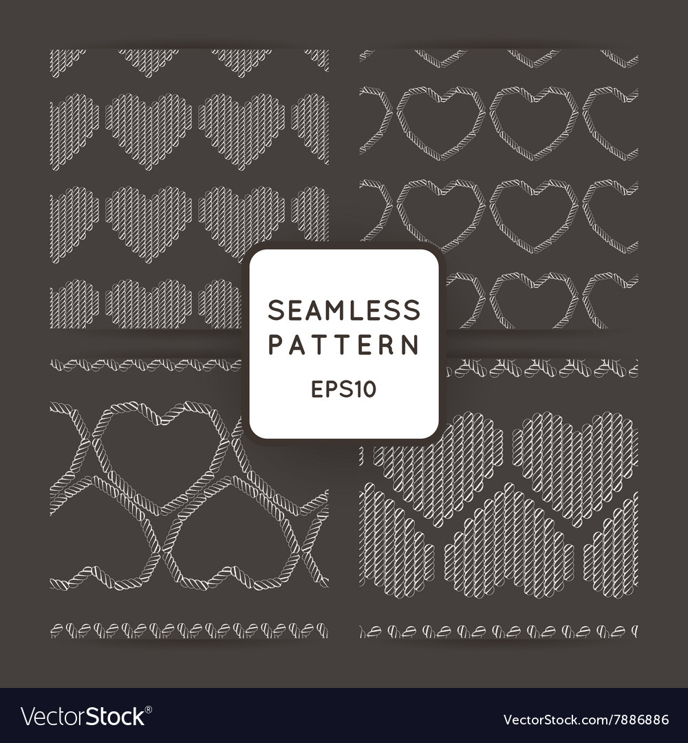 Set of seamless patterns with embroidered