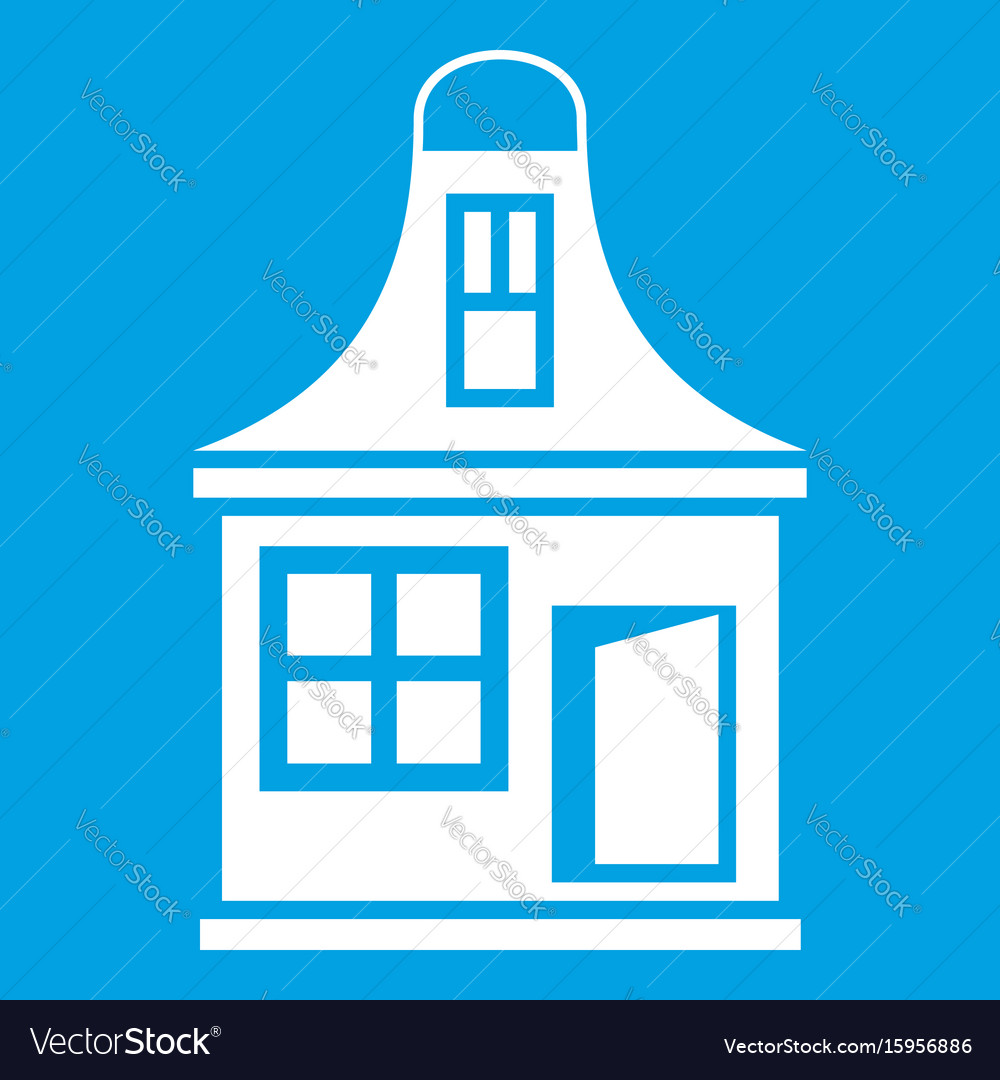 Small house icon white Royalty Free Vector Image