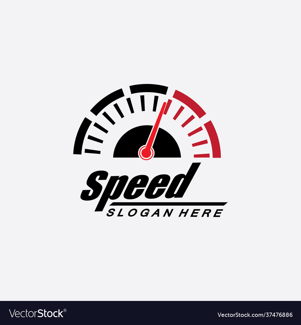 Speed logo design silhouette speedometer symbol Vector Image