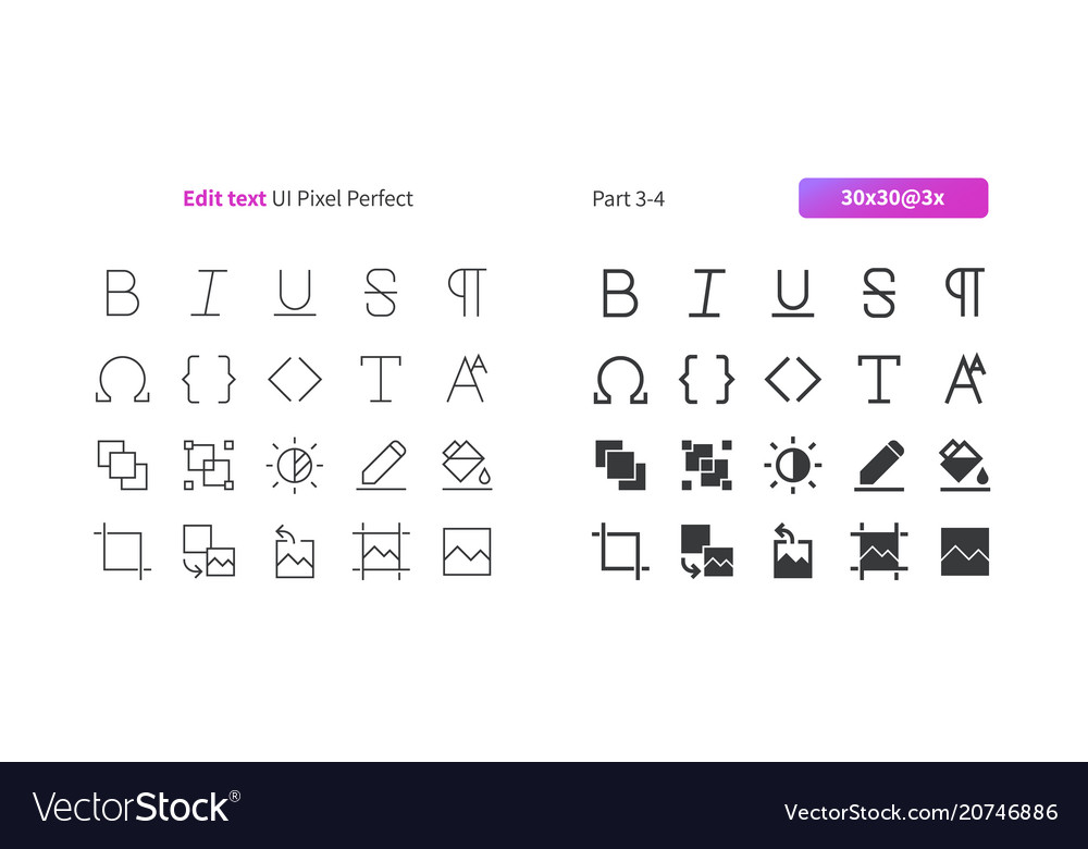 Text Edit UI Pixel Icons