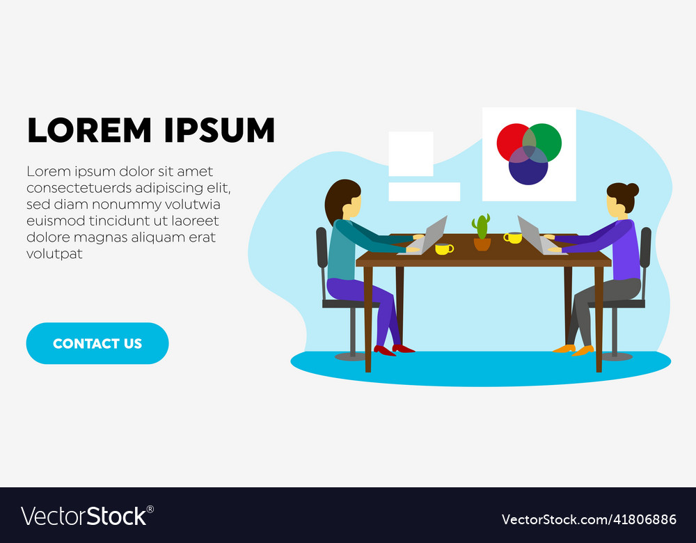 Web design studio or team working Vector Image Web design studio or team working