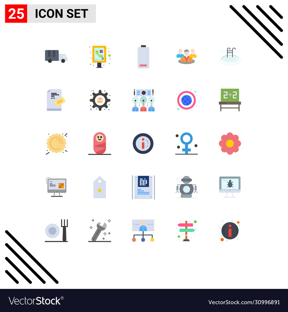25 universal flat colors set for web and mobile