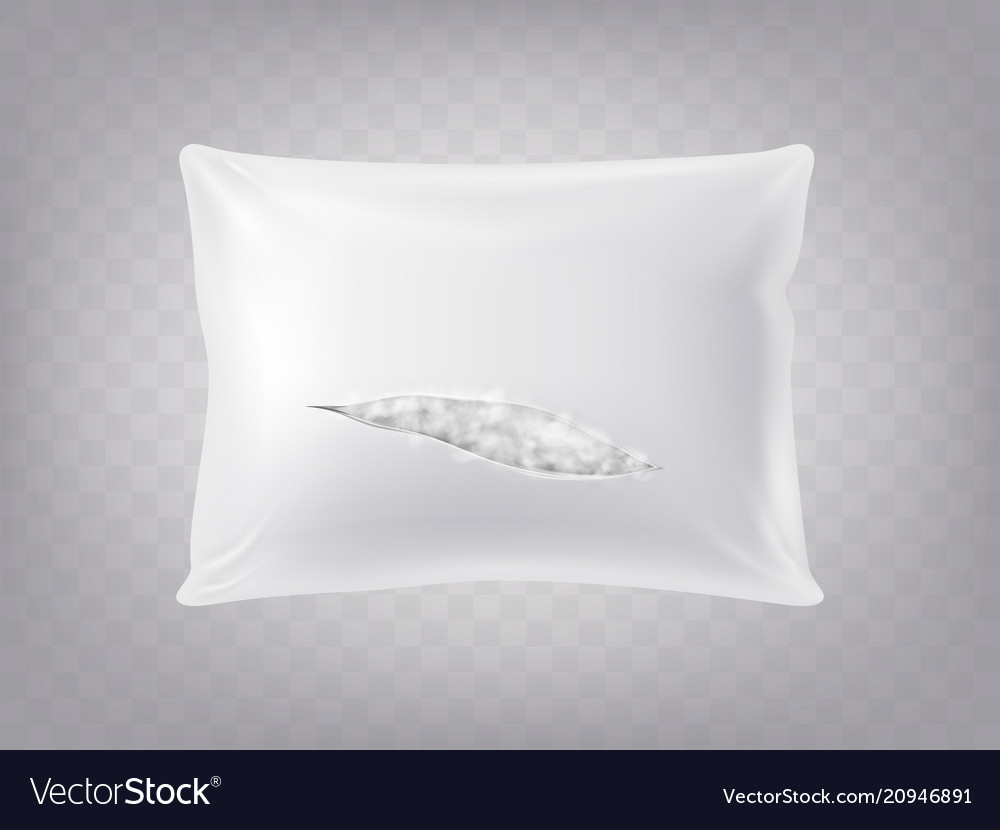 3d realistic torn pillow template mockup