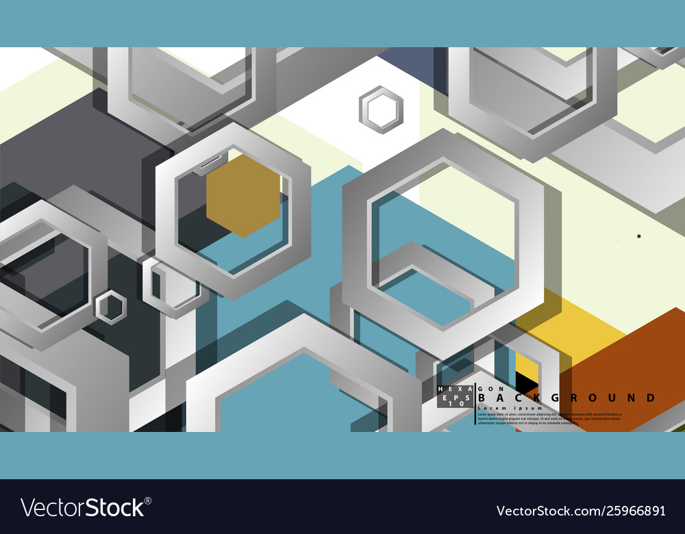 Abstract geometric background with hexagon middle vector image Abstract geometric background with hexagon middle