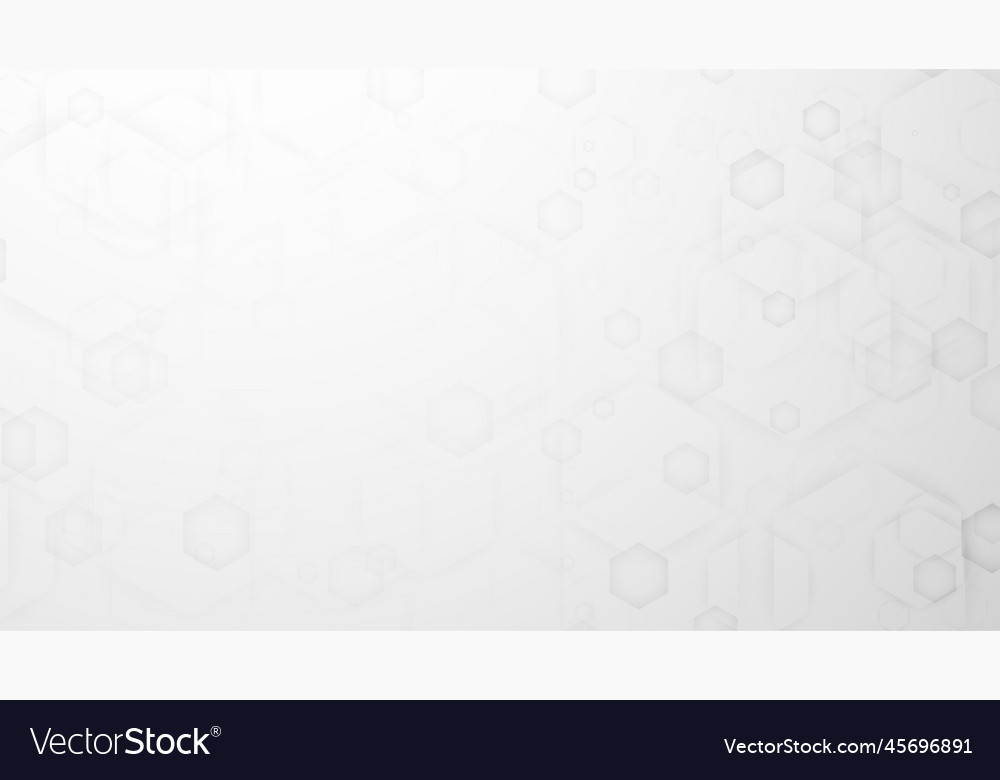 Abstract gradient white background with hexagon
