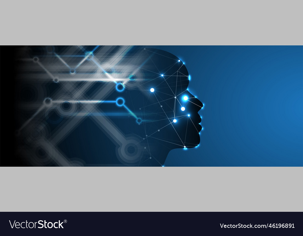 Artificial intelligence technology web background vector image Artificial intelligence technology web background