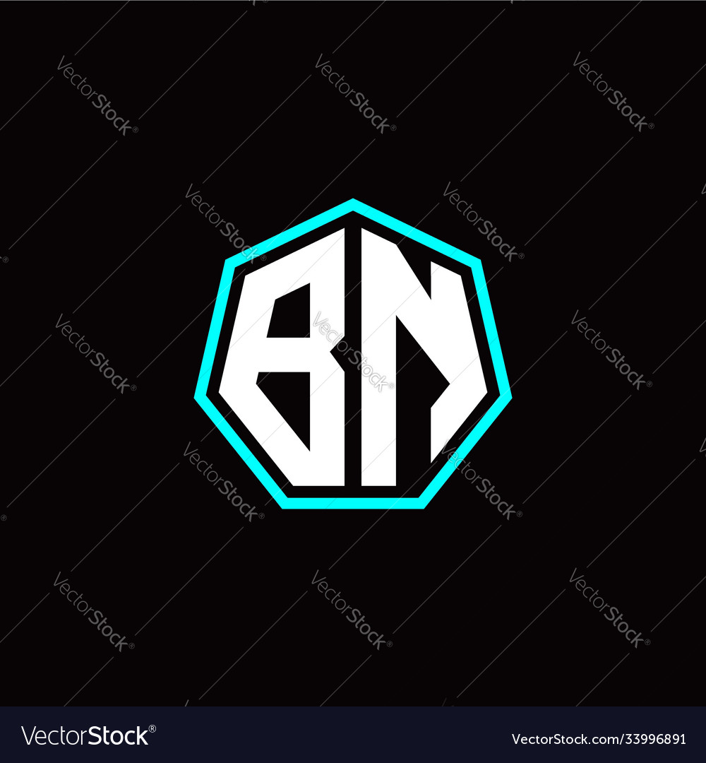 B n initials modern polygon logo template Vector Image B n initials modern polygon logo template