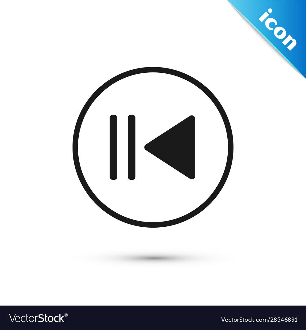 Black Rewind Ikone isoliert auf weißem Hintergrund vector image Black Rewind Ikone isoliert auf weißem Hintergrund