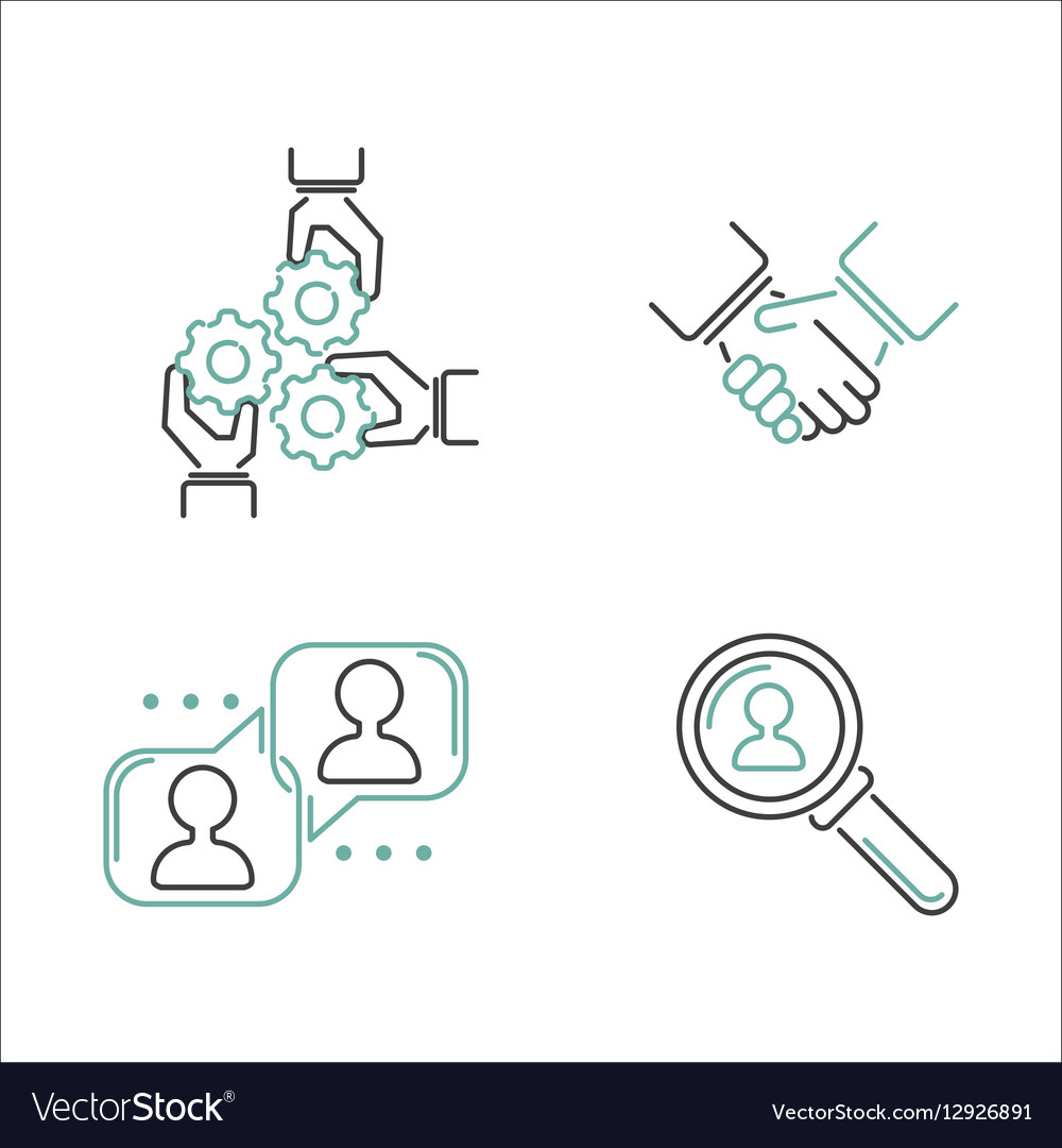 Business Teamwork Umriss Icons