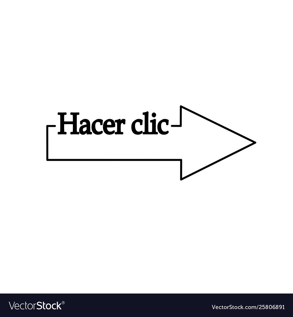 Click in spanish icon arrow pointer line