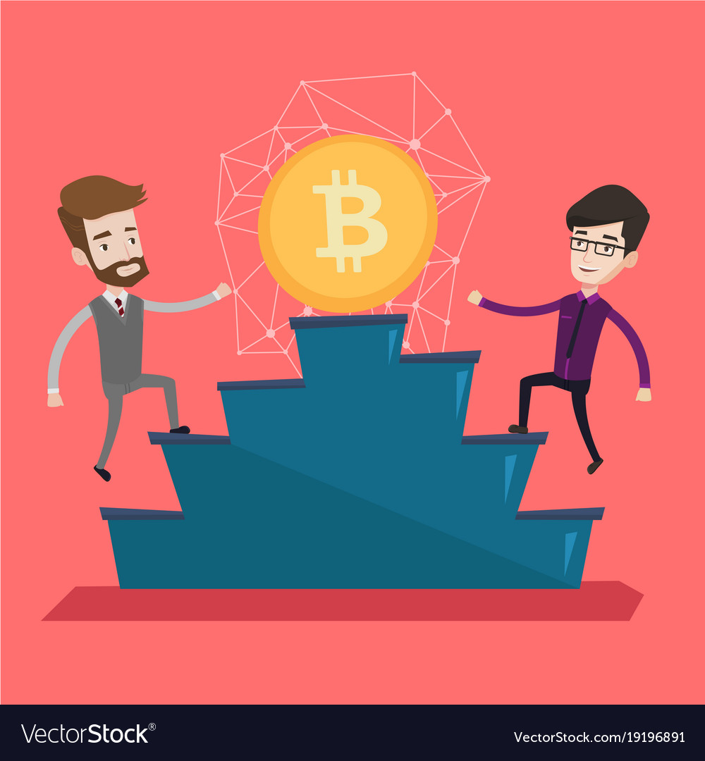 Competition between initial coin offering projects vector image Competition between initial coin offering projects