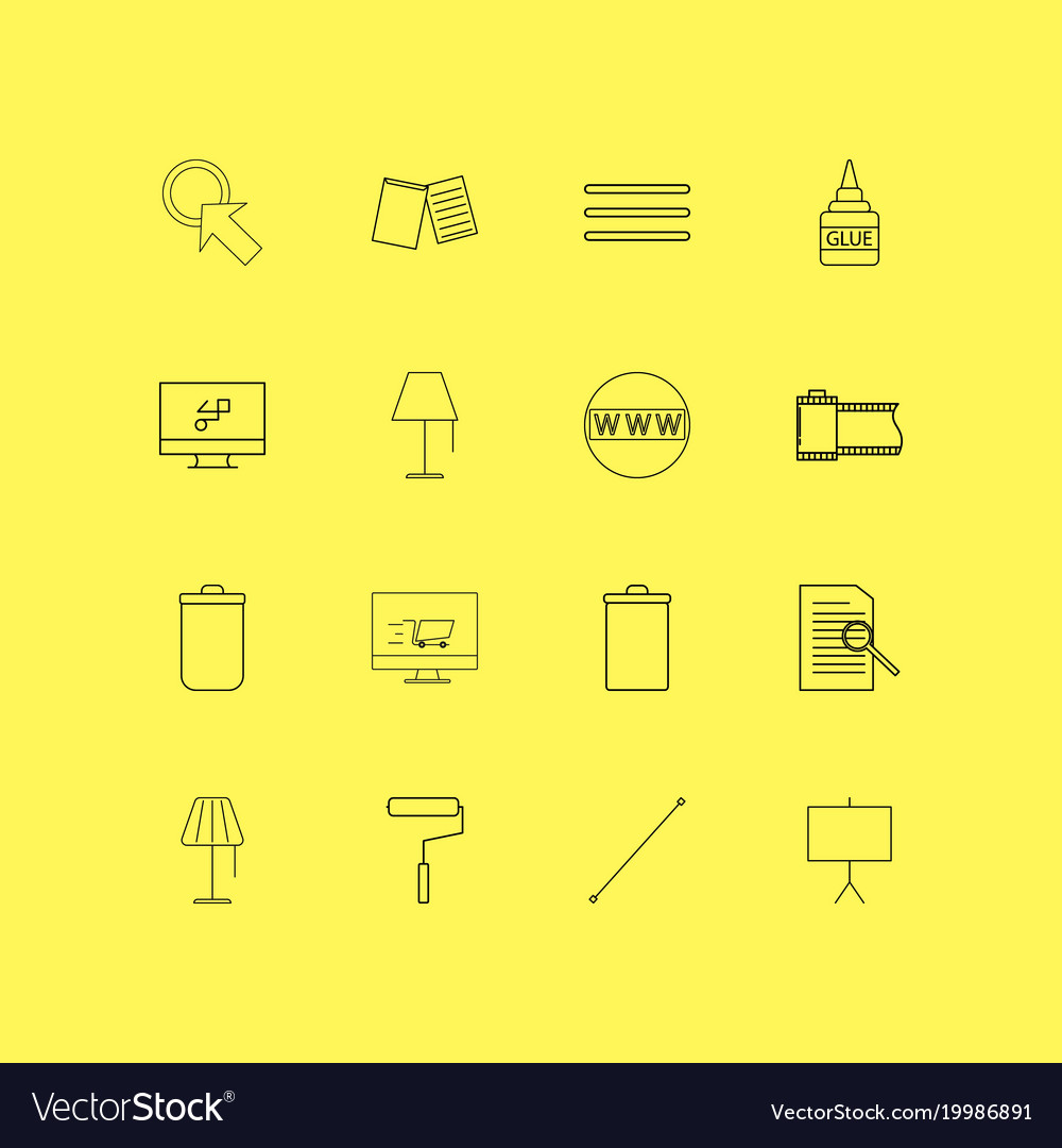 Design elements linear icon set simple outline
