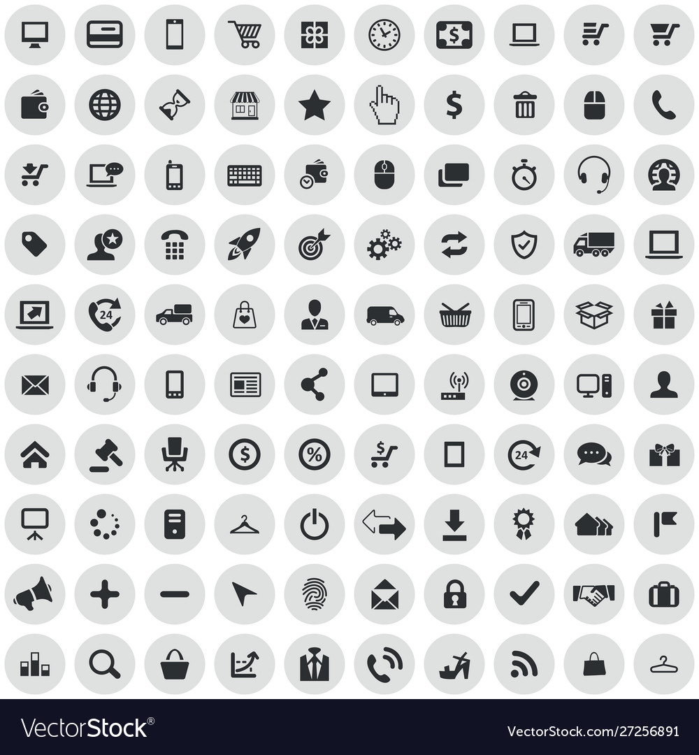 E-commerce 100 icons universal set for web and ui